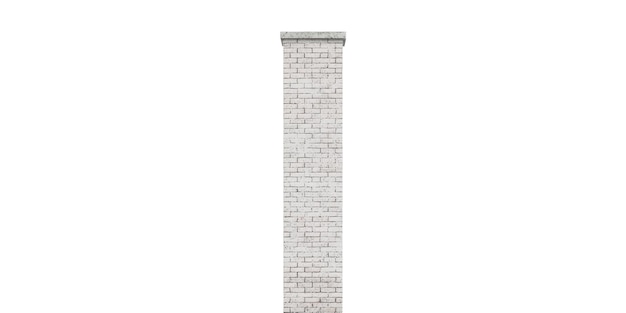 Tall brick chimney isolated on transparent background