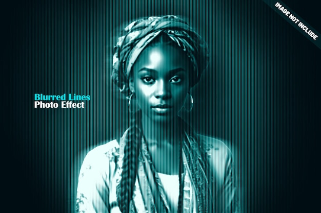 teal portrait editabile template of a woman with a headscarf and braid