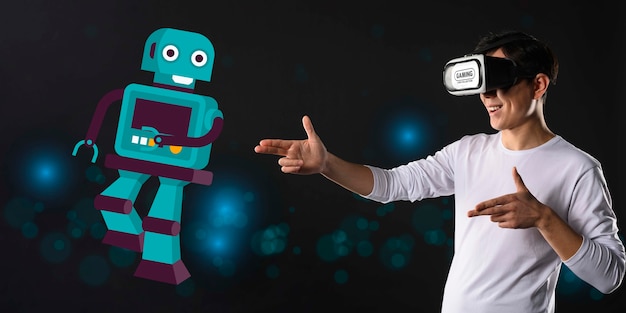 Technology concept with robot illustration