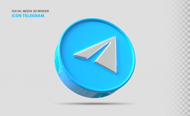 Telegram Icon Social Media 3d render banner