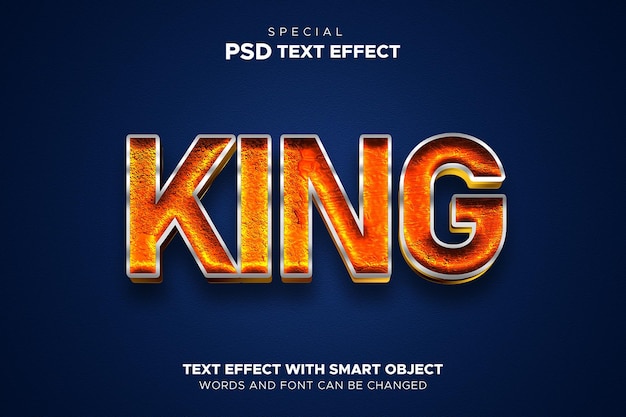 text effect king smart object editable