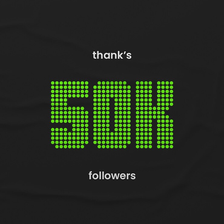 PSD thank you 50k instagram post template psd design social media typography layout template