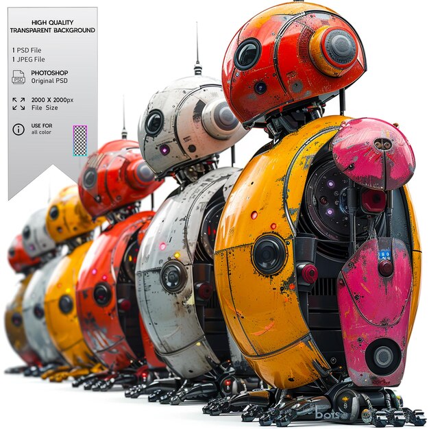 The use of software robots or bots to automate repetitive tasks on transparent background