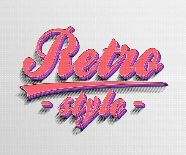 Thiết kế hiệu ứng văn bản nghệ thuật 3D truyện tranh cổ điển retro