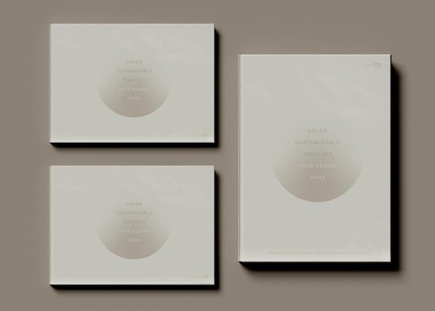 Three Books Cover Mockup