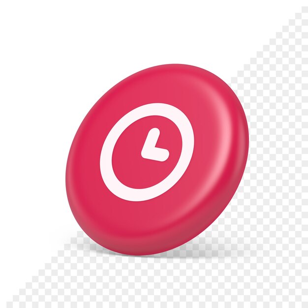 timer countdown deadline control button time management watch web app design 3d side view icon