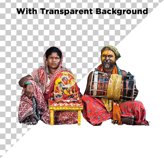 traditional desi indian couple singing png psd isolated on transparent background