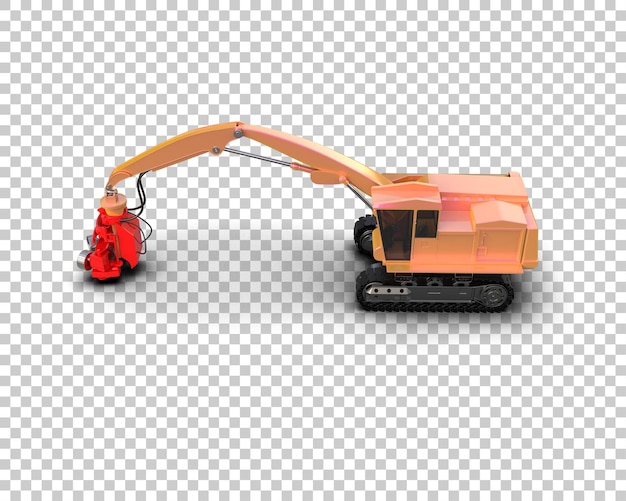 tree cutting machine isolated on background 3d rendering illustration