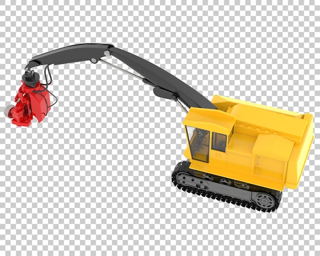 tree cutting machine on transparent background 3d rendering illustration