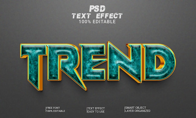 Trend 3D Editable Text Style Effect Premium PSD File With Background