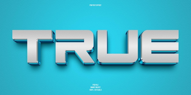 True 3D editable text effect