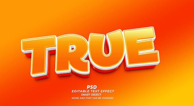 true psd 3d editable text effect photoshop template