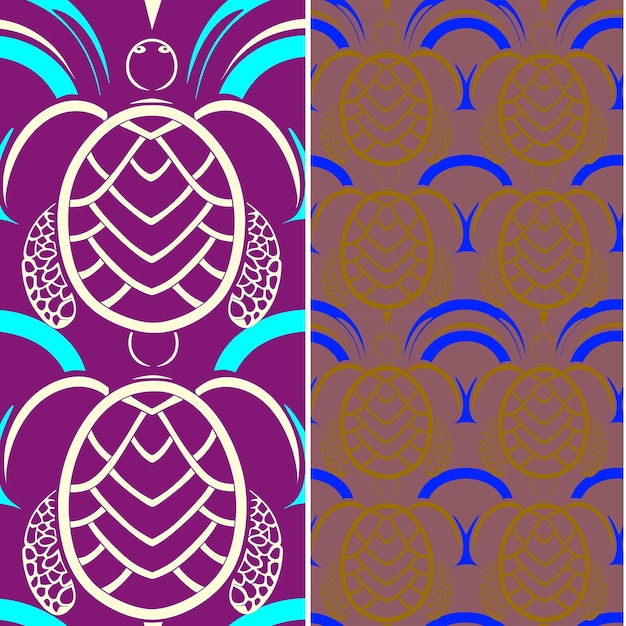 Turtle With Rounded Silhouette Simple Minimal Graphic Design Nature Pattern Vector Designs