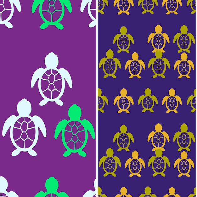 Turtle With Rounded Silhouette Simple Minimal Graphic Design Nature Pattern Vector Designs