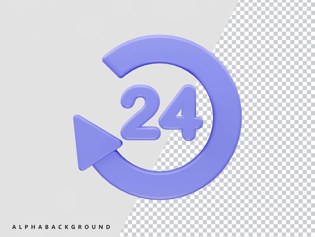 twenty four hour service icon 3d