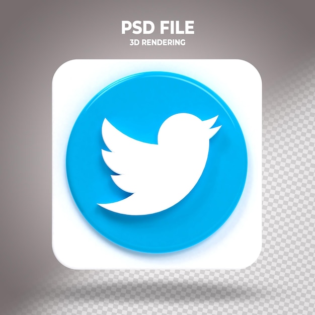 Twitter 3D Icon Style