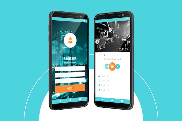Two smartphones mockup