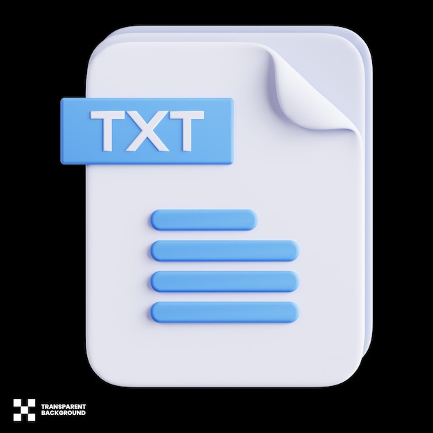 txt format 3D Illustration