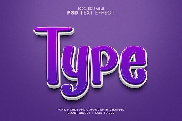 type text effect with 3d font mockup