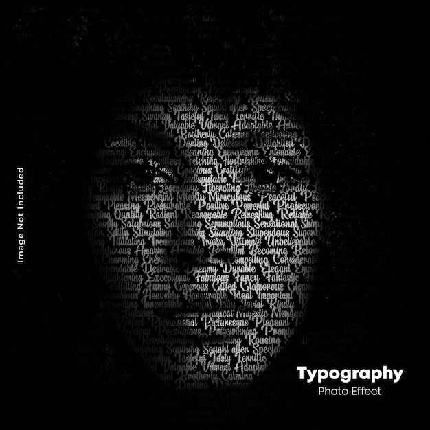 Typography portrait photo template