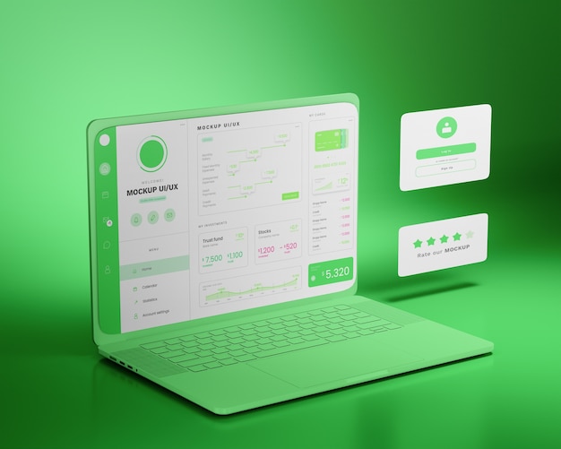 ui and ux interface design for laptop device