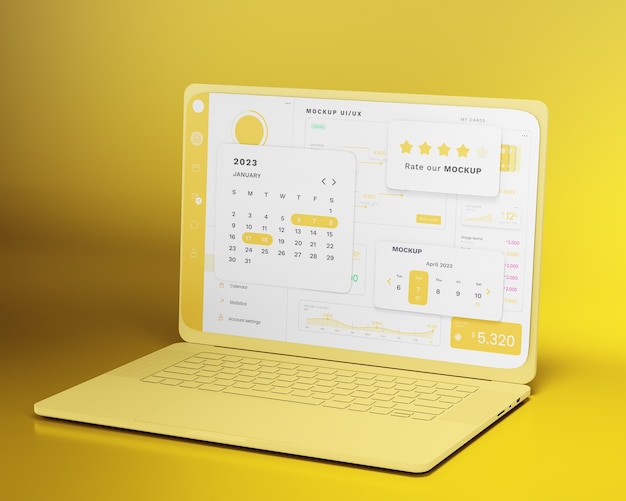 ui and ux interface design for laptop device