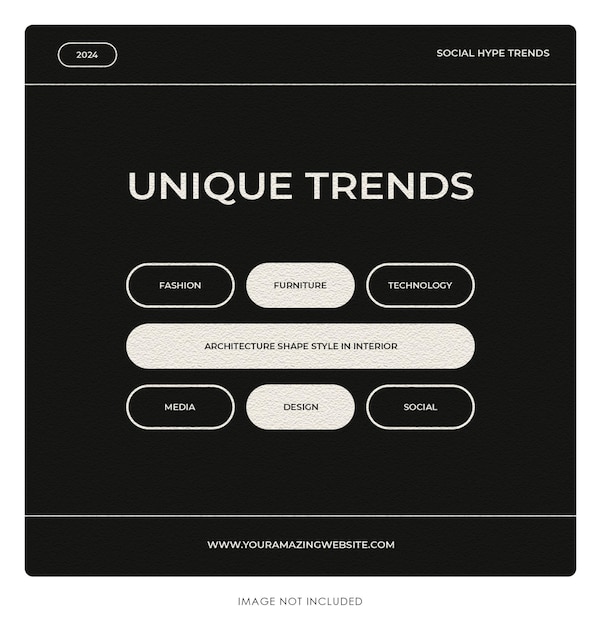 Unique trend with black background social media post banner template