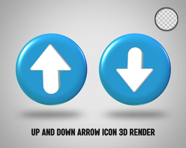 up and down arrow icon 3d render