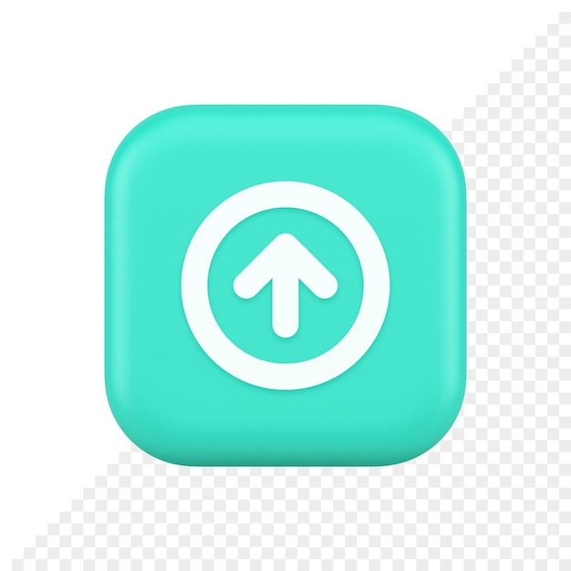 Up arrow round border button cyberspace navigation pointer 3d realistic icon