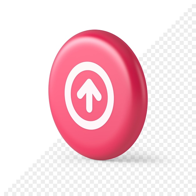 up arrow round border button cyberspace navigation pointer 3d round realistic icon