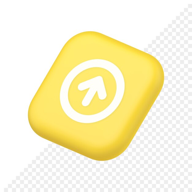 Up arrow round border button cyberspace navigation pointer symbol website icon 3d rendering