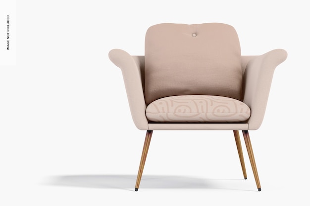 Upholstered Armchair Mockup, Front View