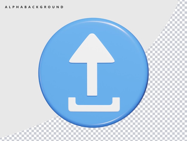 Upload icon 3d render illustration