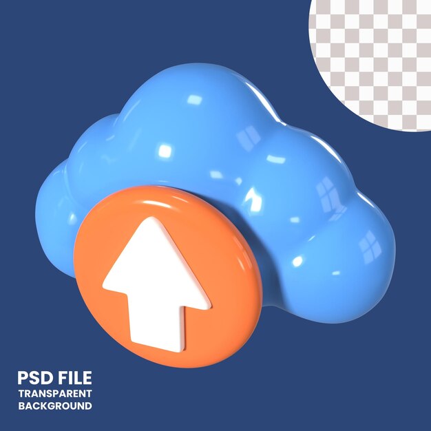 Upload to Cloud 3D Illustration Icon