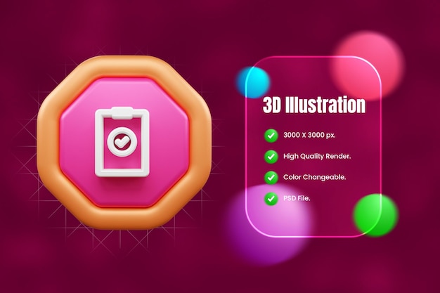 user interface 3d icon illustration or user interface web and apps icon