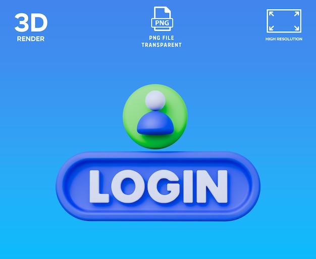 User Login 3D Icon Illustration