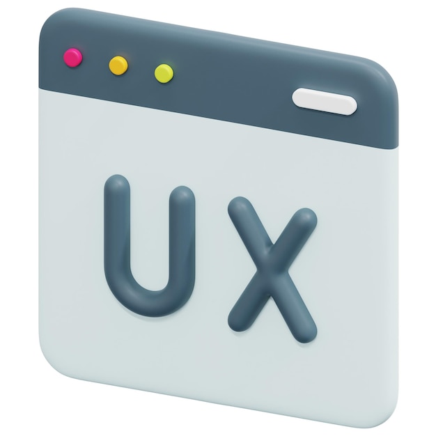 ux 3d render icon illustration