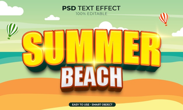 vector editable summer beach text effect comic font style