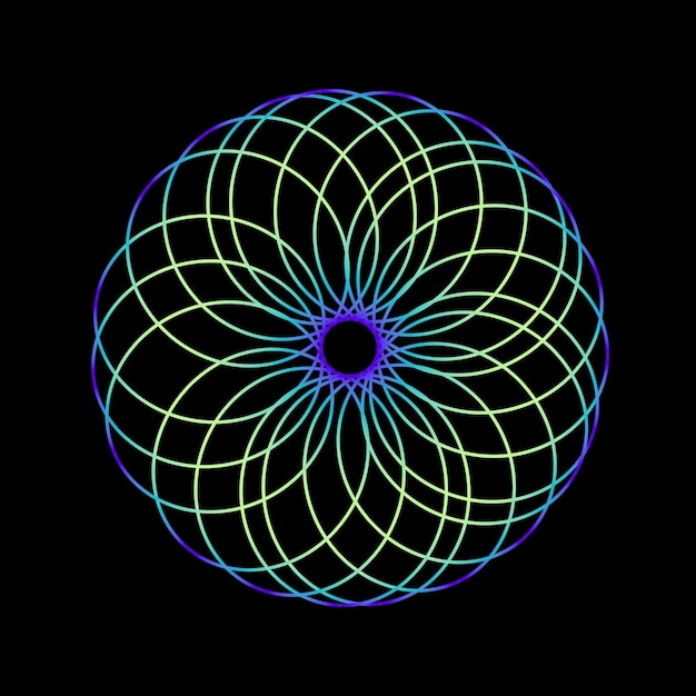 Vibrant Geometric Mandala with a Gradient Color Palette