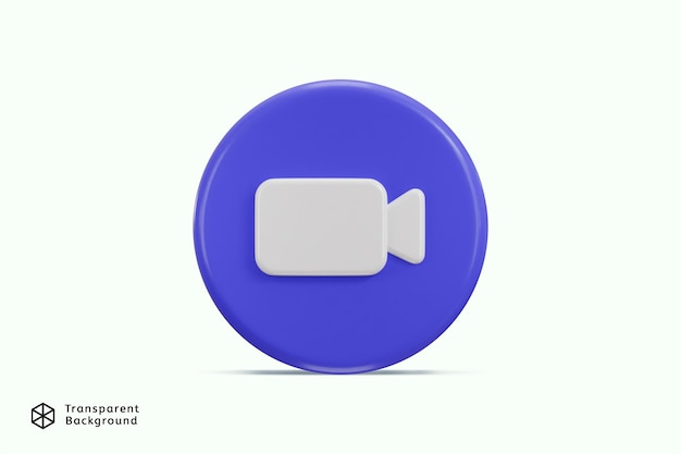 Video call button icon 3d rendering vector illustration