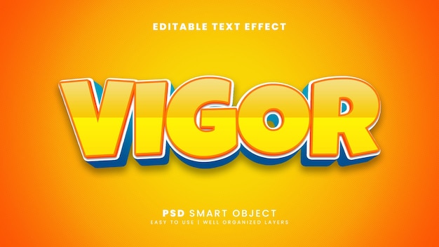 vigor 3d editable text effect template