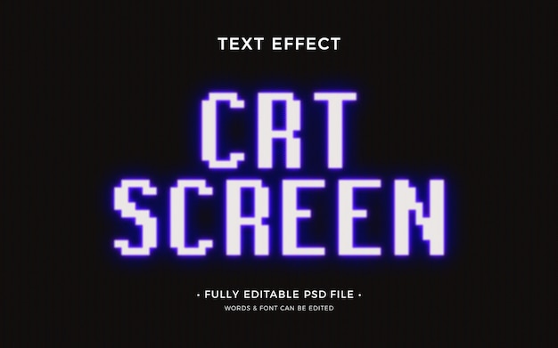 vintage crt screen text effect