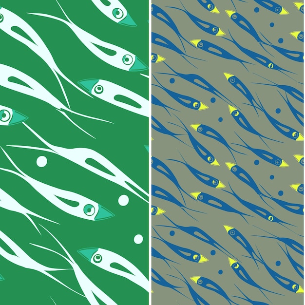 Viperfish With Intense Light Spots Bold Design and Scattered Nature Pattern Vector Designs