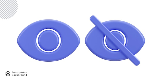 visibility and visibility of icon 3d rendering vector illustration set