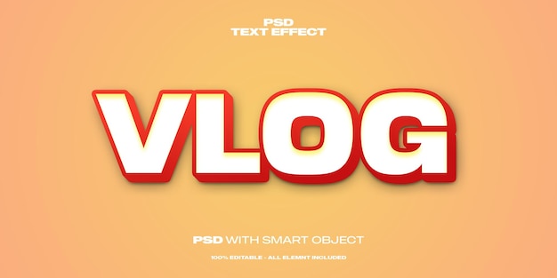 Vlog text effect editable