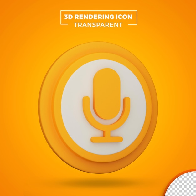 voice 3d icon or social media voice 3d icon rendering transparent design
