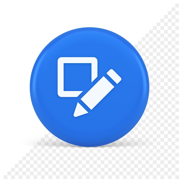 voting cell with pencil button bulletin check choosing form 3d realistic icon