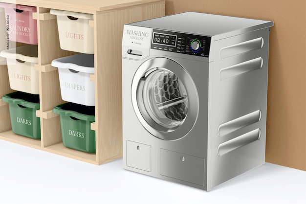 Washing Machine Mockup with Basket