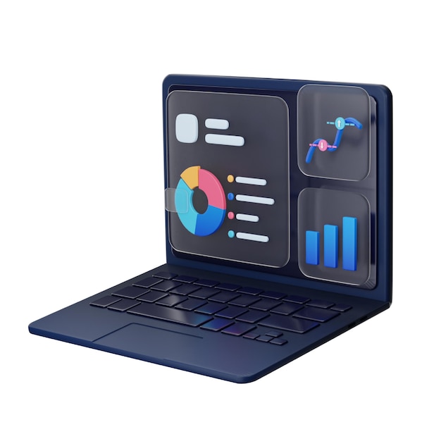 Web analytics report 3d icon for marketing