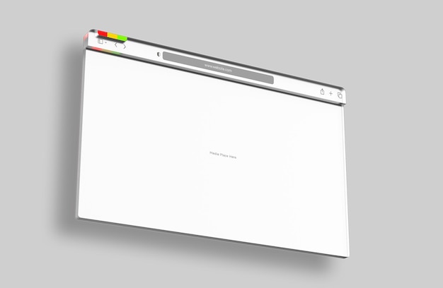 web browser 3d interface website presentation mockup isolated